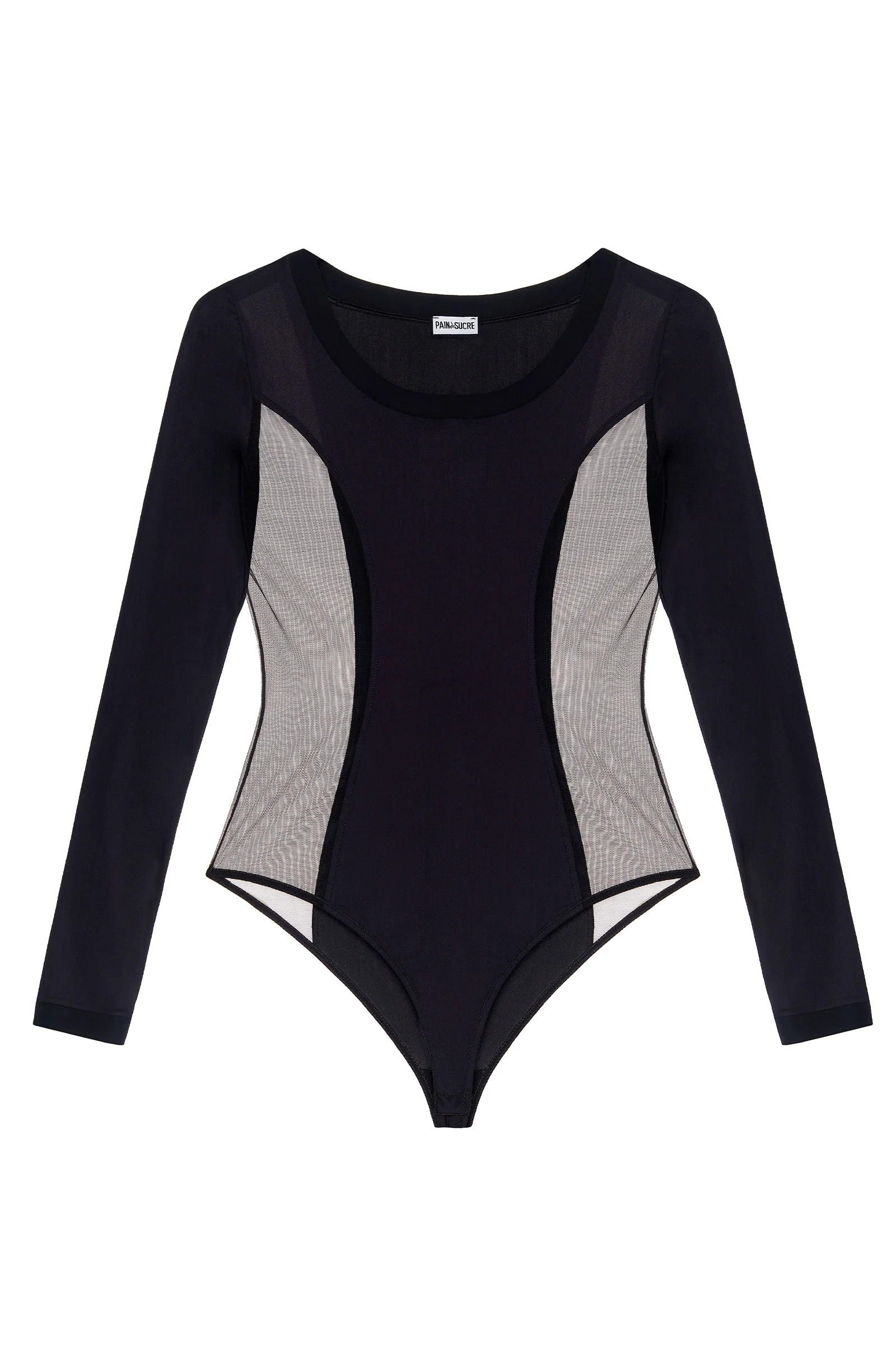 bunny Body noir bi-matière en voile et résille Noir