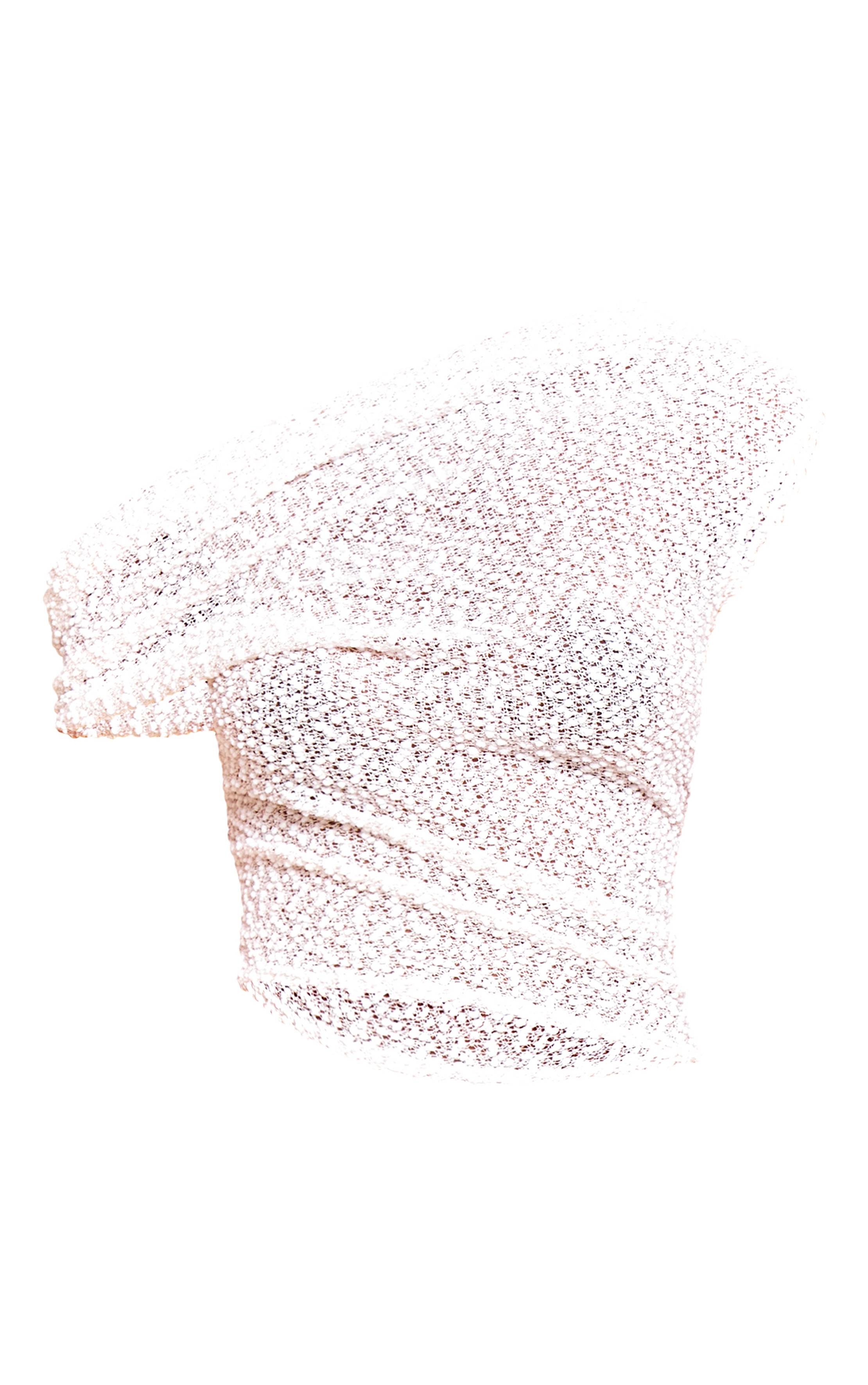 Crème Haut Long Asymétrique Froncé En Maille À Pompons