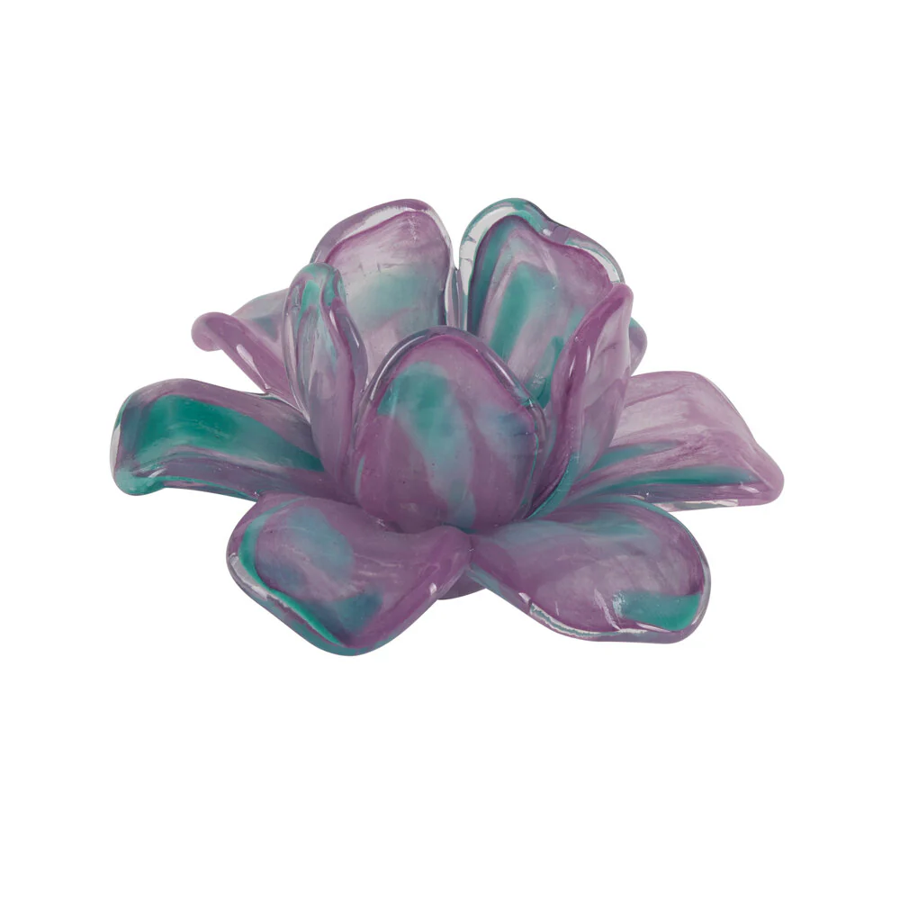 Bahne Interior  Blomster fyrfadsstage, lilla/turkis - Ø15cm