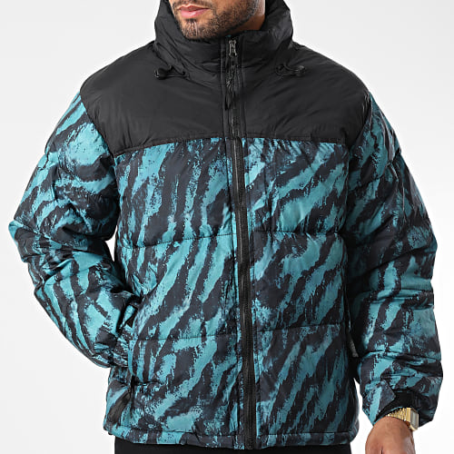 Doudoune Capuche Noir Vert