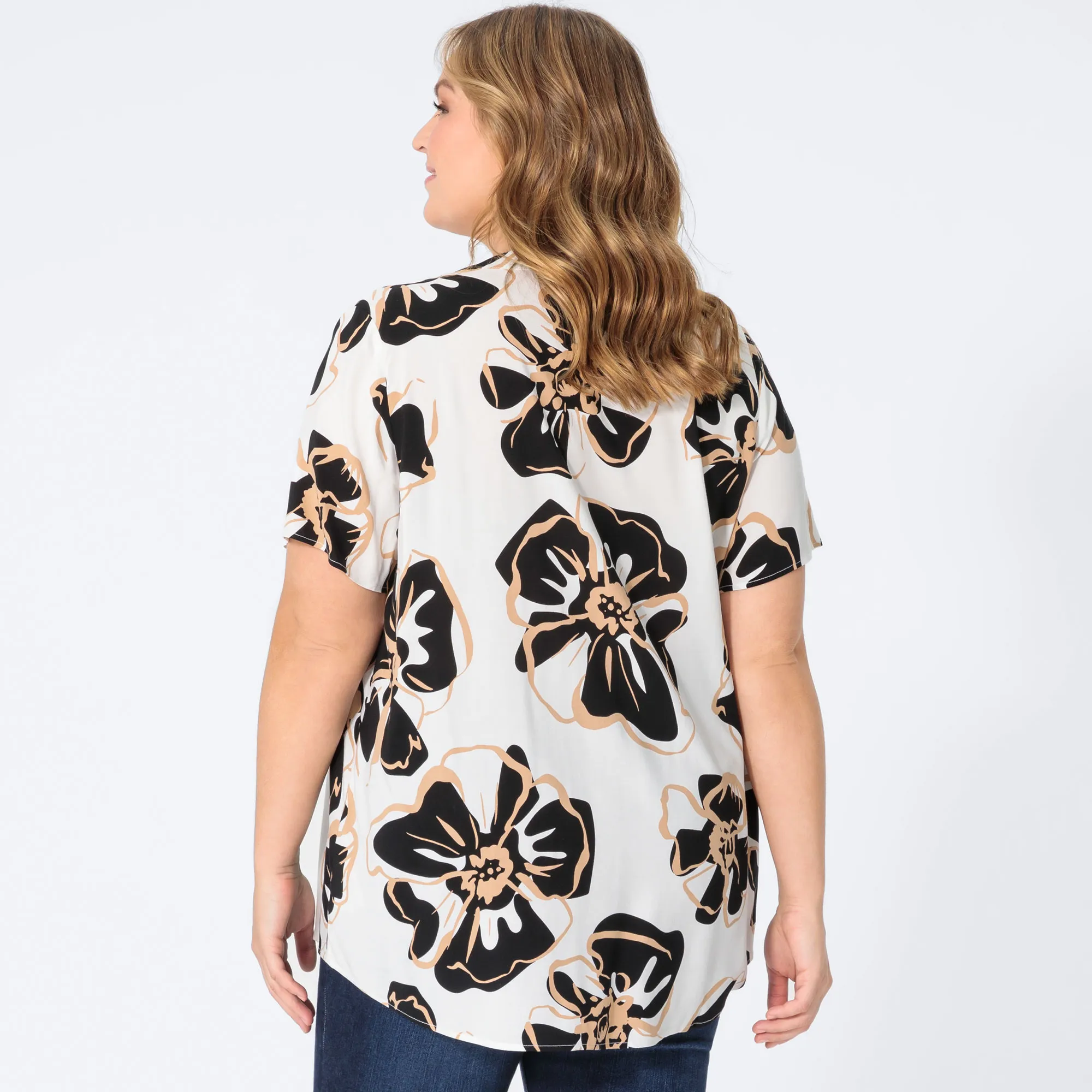 Damen-Bluse mit Blumendesign, große Größen