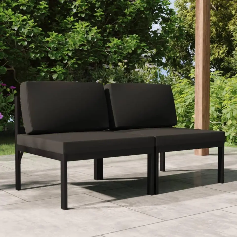 vidaXL - Tweezitsbank - Antraciet - Aluminium