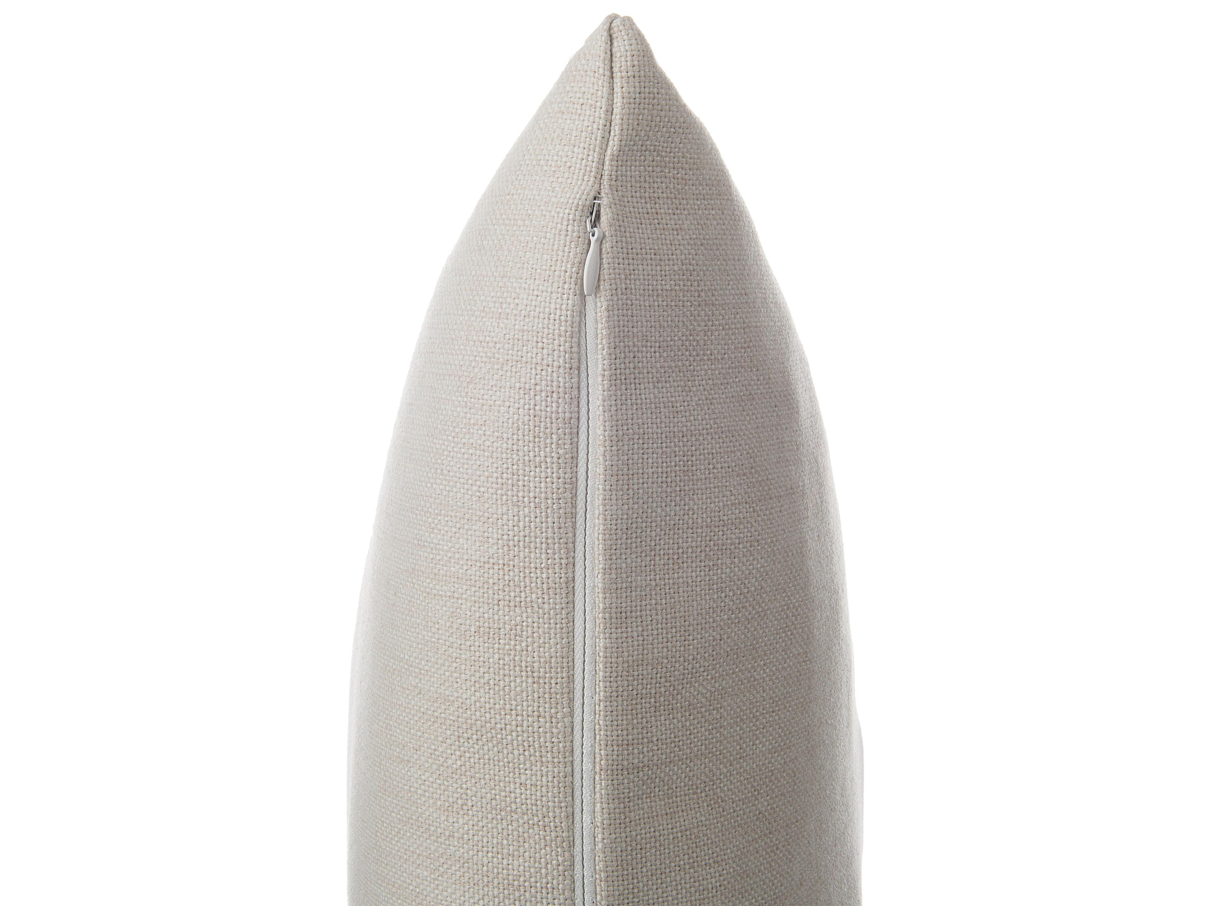 Set van 2 sierkussens GAURA 45 x 45 cm Lichtbeige effen
