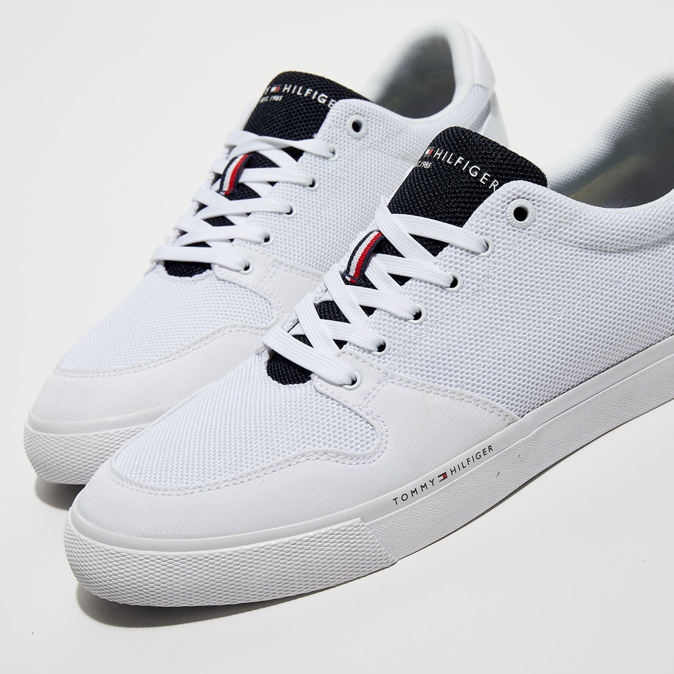 Tommy Hilfiger Baskets en Cuir & Mesh Core Mix Vulc blanches