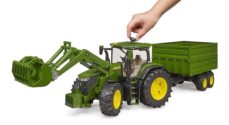 Bruder - John Deere 7R 350 med Frontlæsser & Vogn (03155)