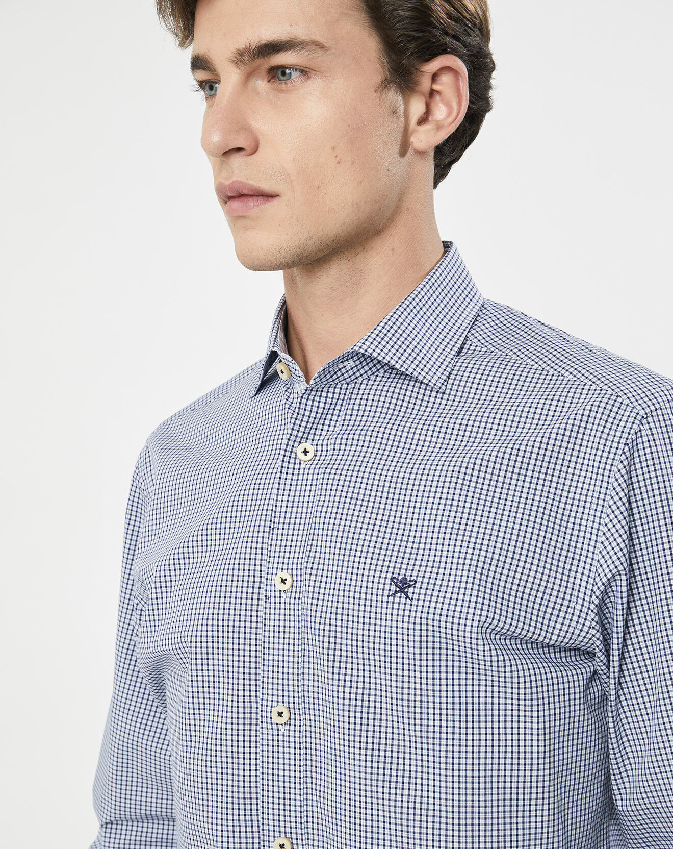 Hackett London Chemise Slim Fit  carreaux bleue