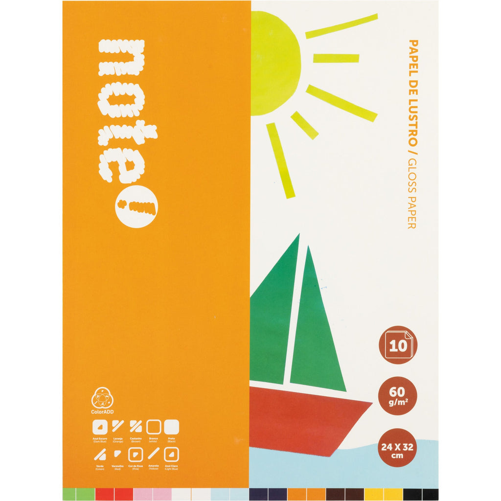 Papel de Lustro 24 x 32cm 10 Folhas Note!