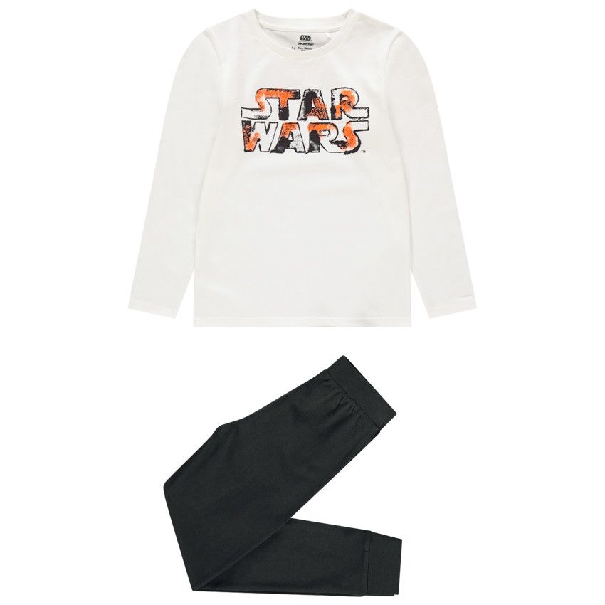 Pyjama en coton bio print Star Wars - Ecru