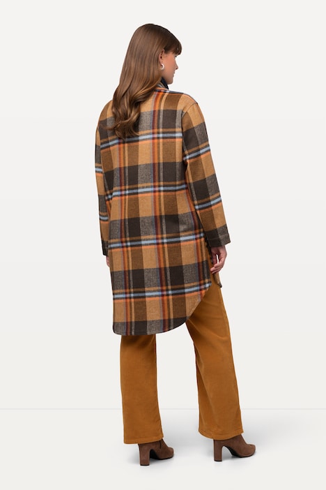 Overshirt, Flanell, Hemdkragen, Oversized, Langarm