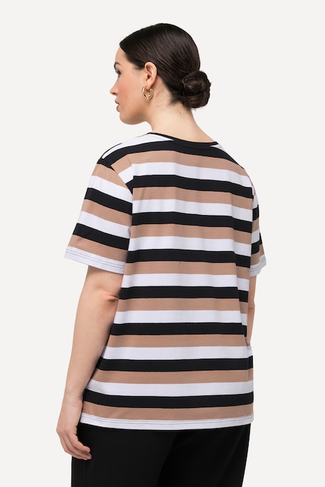 T-Shirt, Ringel, Rundhalsausschnitt, Halbarm