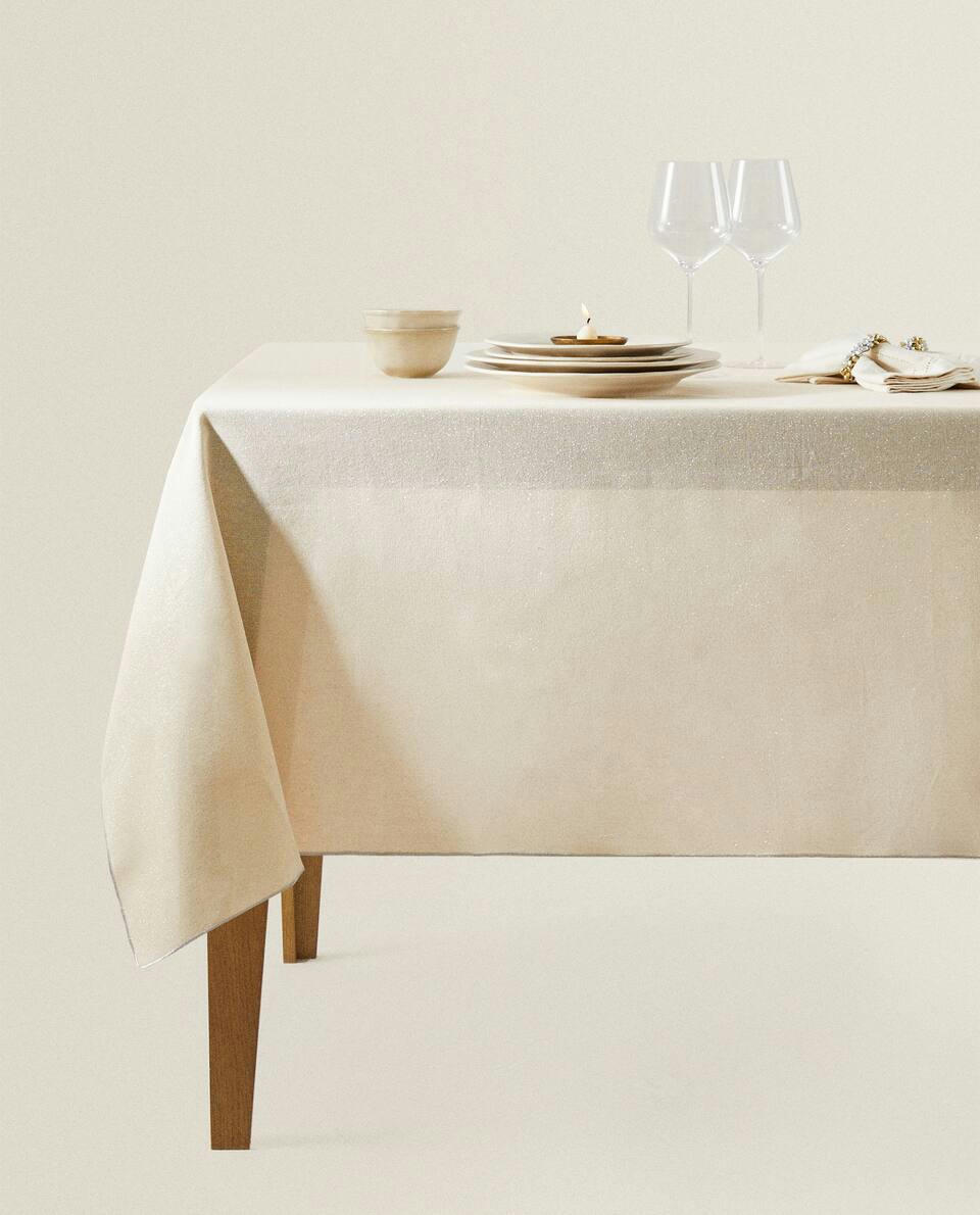 TOALHA DE MESA DE ALGODÃO COM BRILHO PARA O NATAL