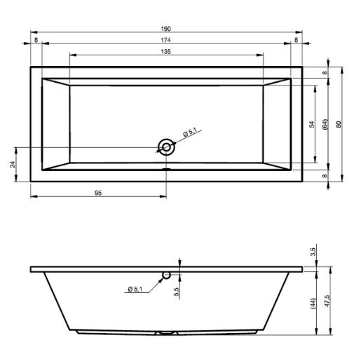 Riho Lusso bubbelbad 190x90cm wit glans pneumatisch met 6   4   2 hydrojets