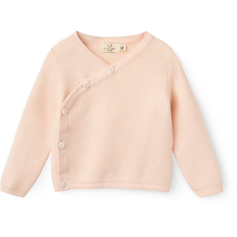 Køb COPENHAGEN COLORS Soft Pink Baby Cross-Over Cardigan
