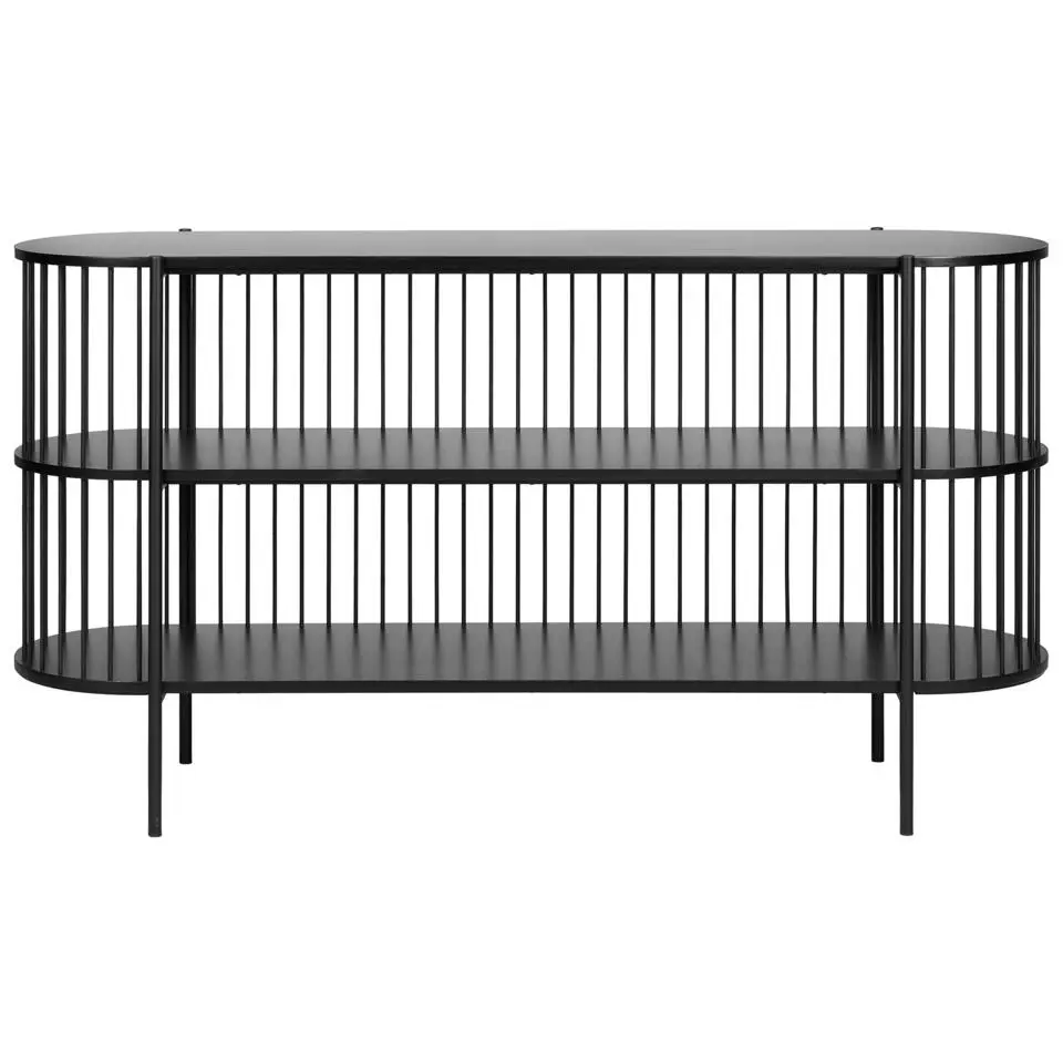 BIRSON - Opbergkast 2 planken - Zwart - MDF