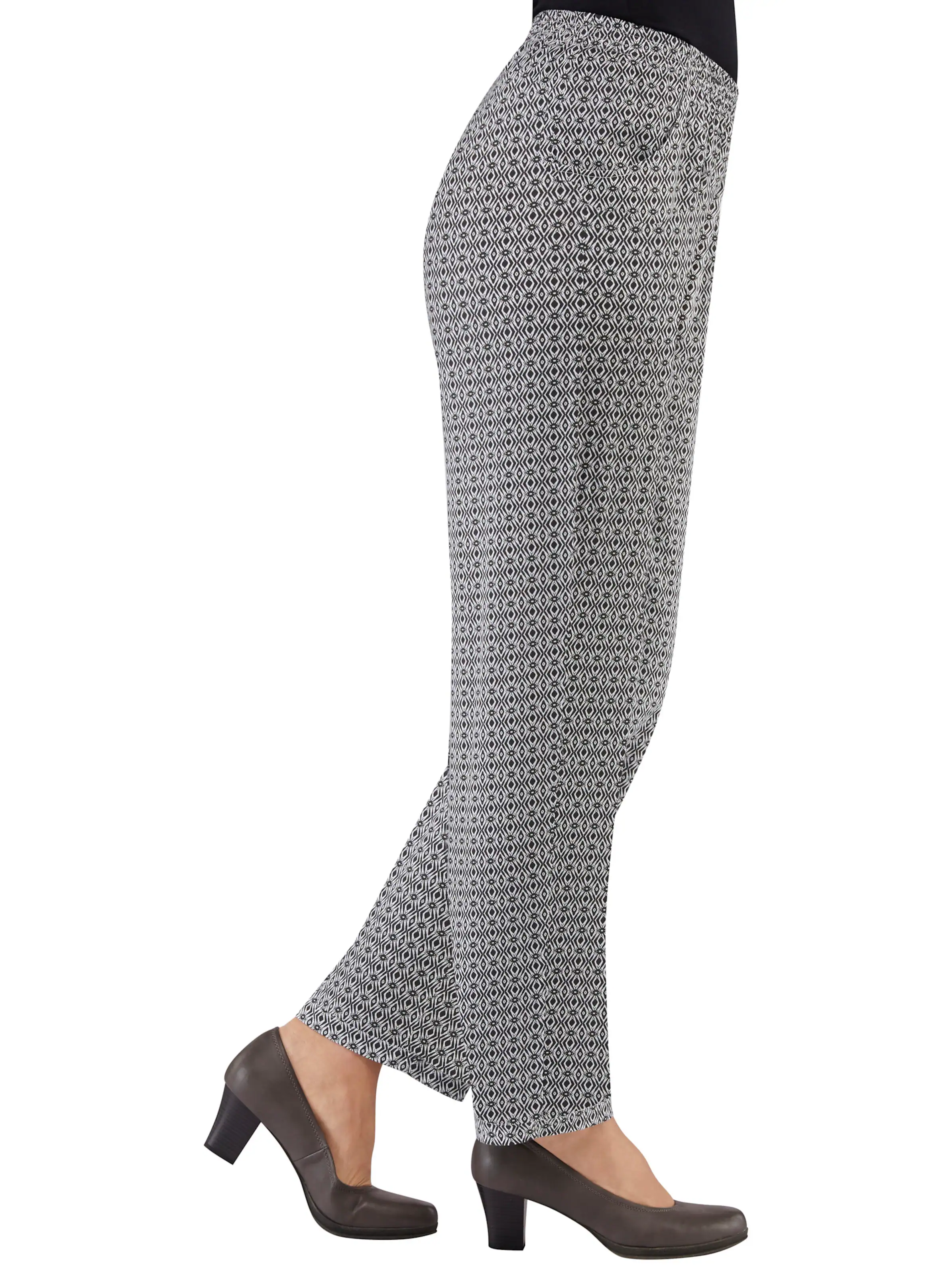 Schlupfhose in schwarz Raute
