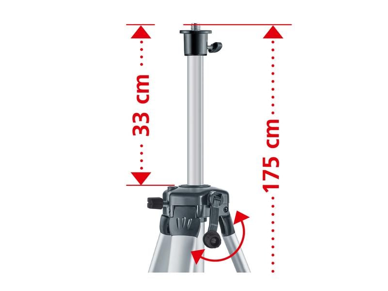 Laserliner Linienlaser Duraplane 360 Set 175 cm, Rot 20 m Roter, robuster, horizontaler 360°-Linienlaser mit Anti-Drift-System inklusive Kompaktstativ 175 cm, Teleskop-Nivellierlatte 3m und Laserempfänger
