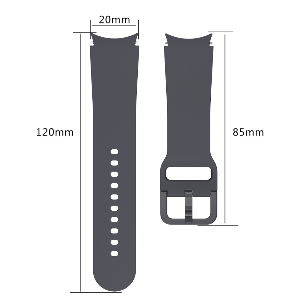 Samsung Galaxy Watch 4 Classic (42mm) Ersatz Sport Silikon Armband (Gelenkumfang: 180 - 220mm) - Grau