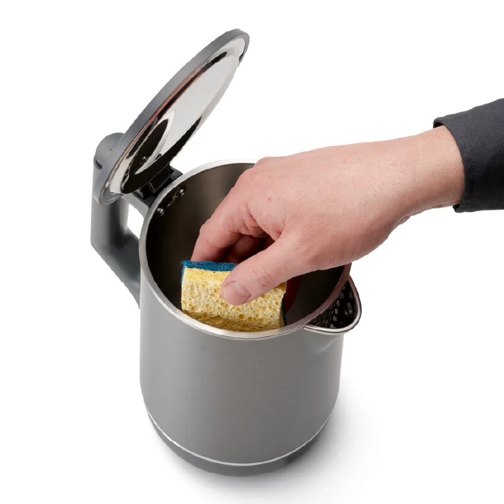 (1.7L) Eco Boil Edelstahl Wasserkocher Tauchsieder Krug mit Anti-Kalk Filter (96244) - Silbergrau