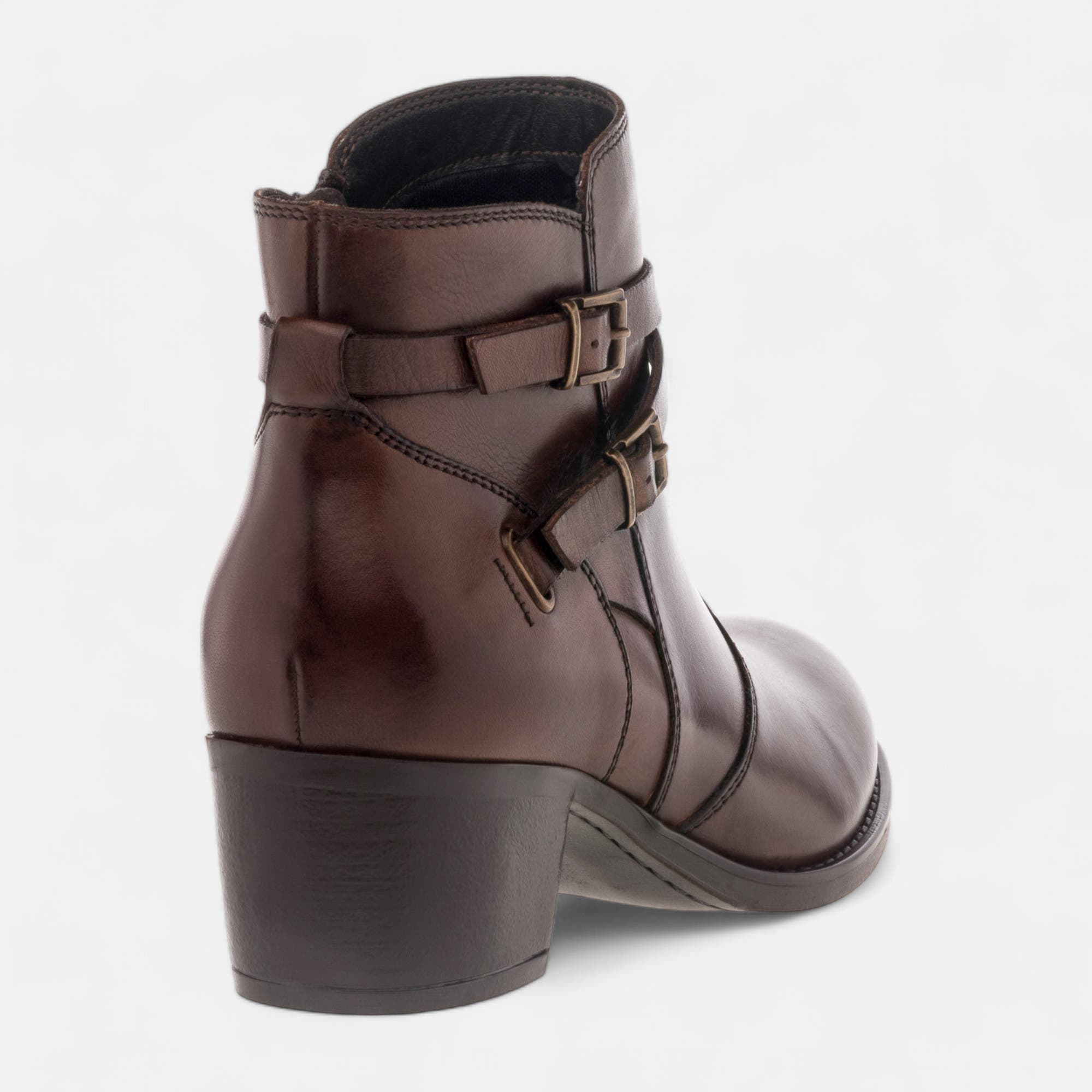 Bottines à talon Femme en cuir marron