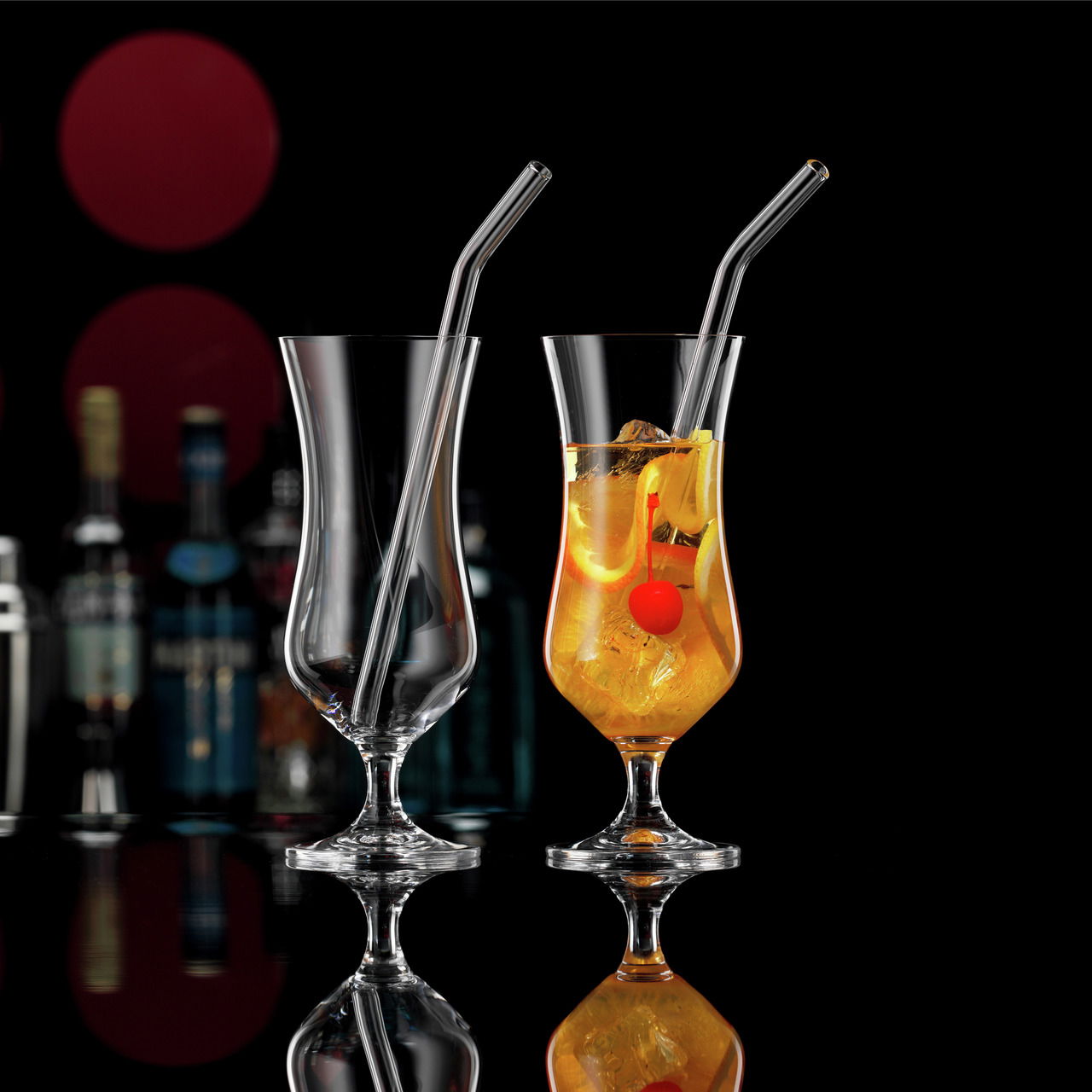 Novel Cocktailgläser 2er-Set mit Trinkhalm