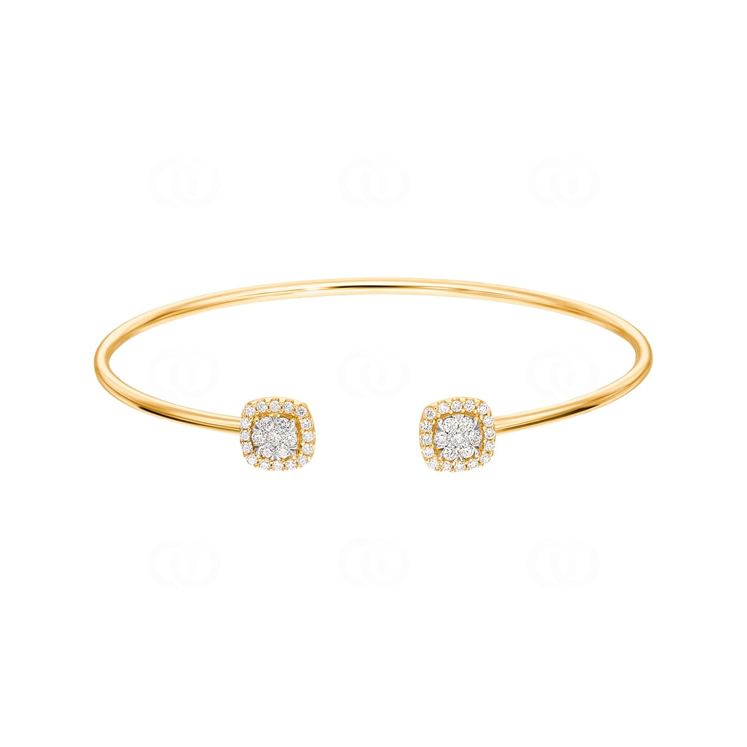 0.50 Karat Diamantarmreif offen 750/18 K Gelbgold