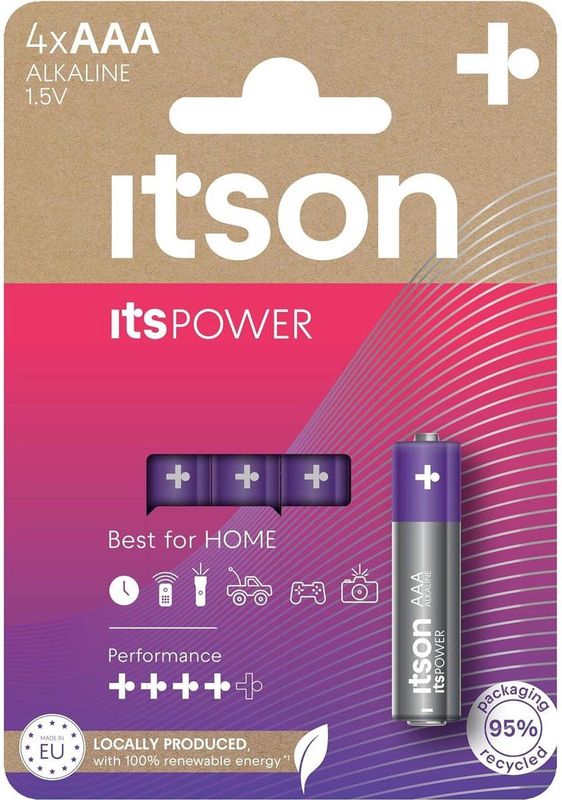 ITSON - itsPOWER AAA Alkaline Batterij - Pack van 4