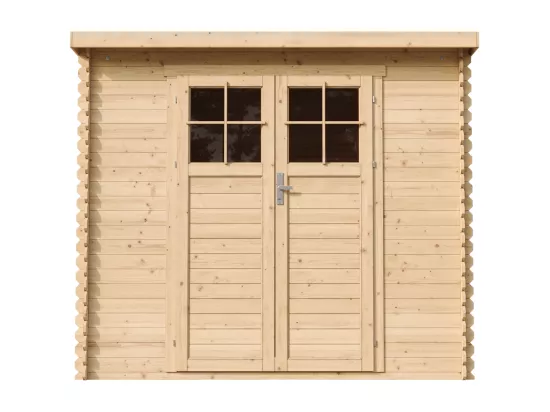 TIMBELA M310F+M310G Abri de jardin en bois AVEC SOL TRAITÉ - porte verrouillable de haute qualité- 2.63 m2