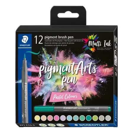 STAEDTLER® pigment brush pen 371 - Pastel Colours, 12-teilig