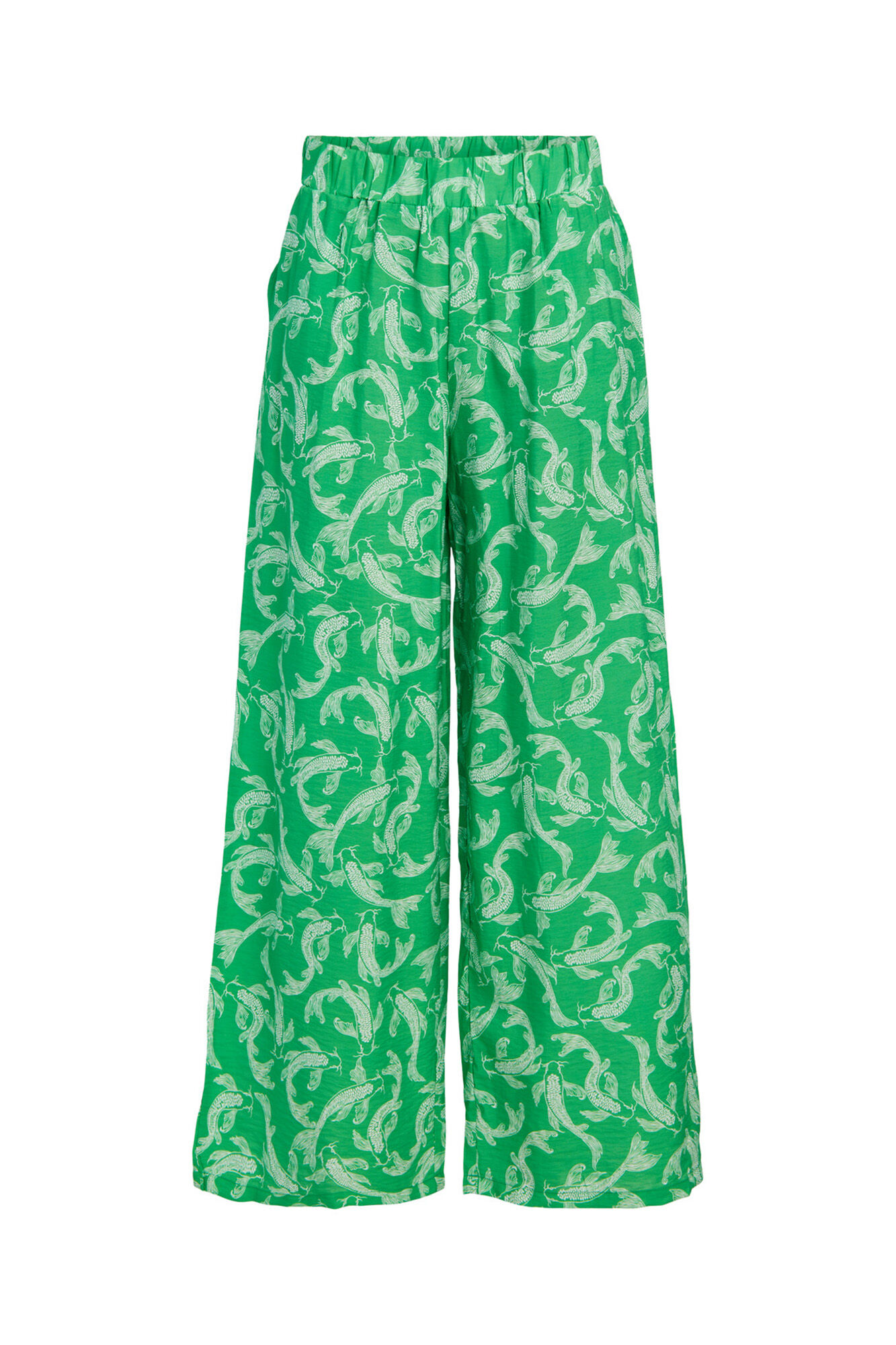 Calças de perna larga - Verde