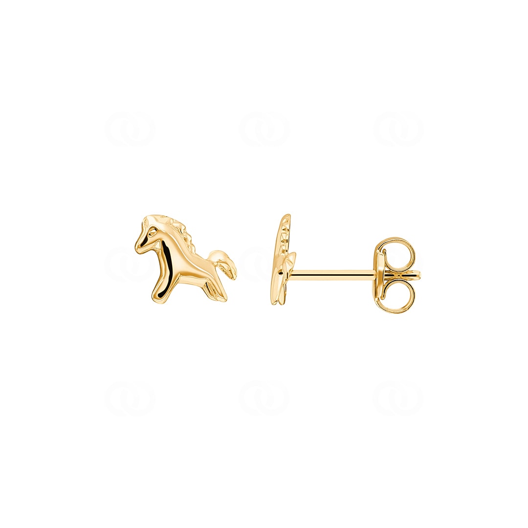 Ohrstecker 750/18 K Gelbgold Pferd