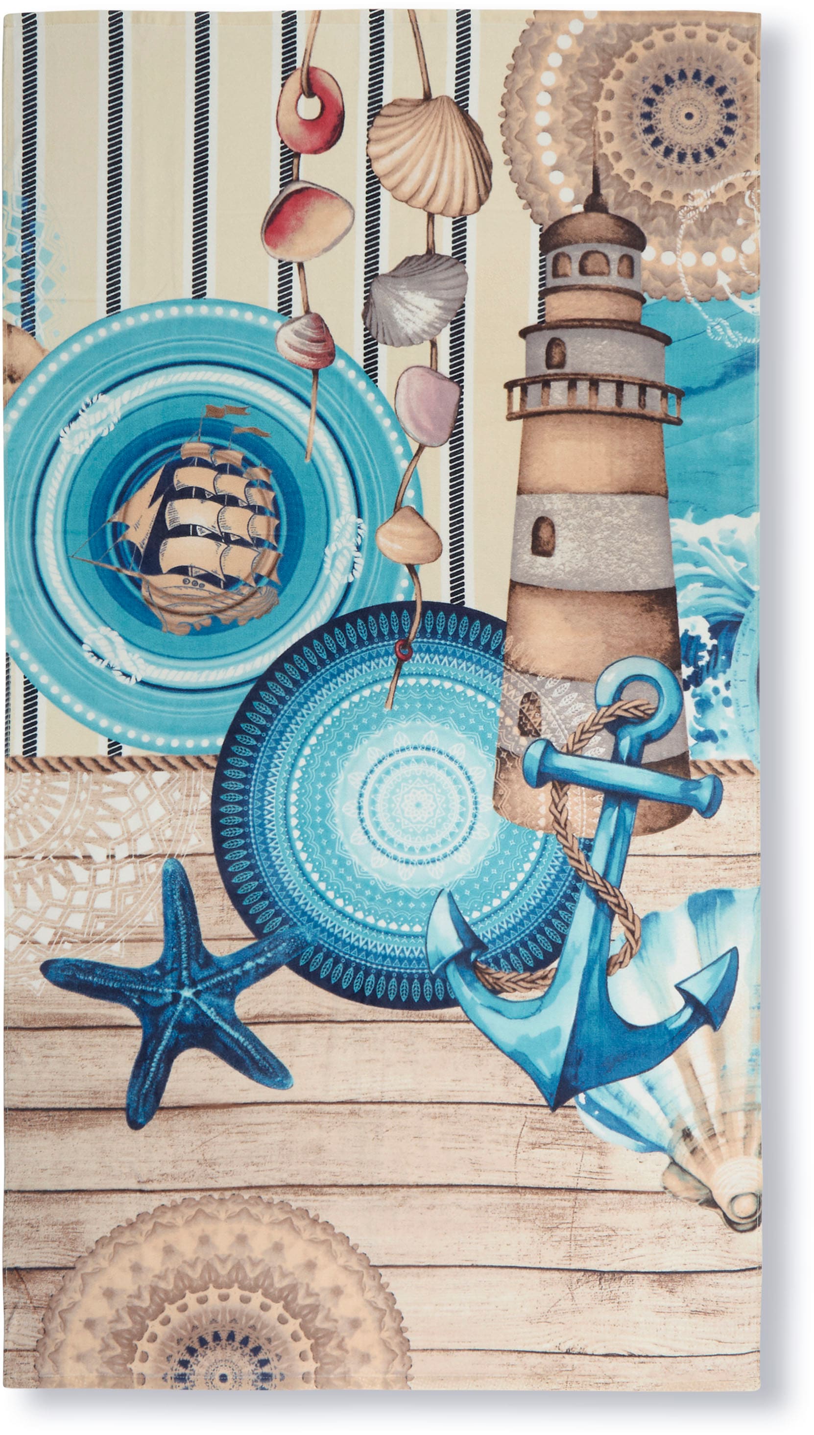 hip Strandtuch »Aldiana« Hip Strandtuch, Baumwolle, Frotteevelours, 100x180, Weich, Mandala