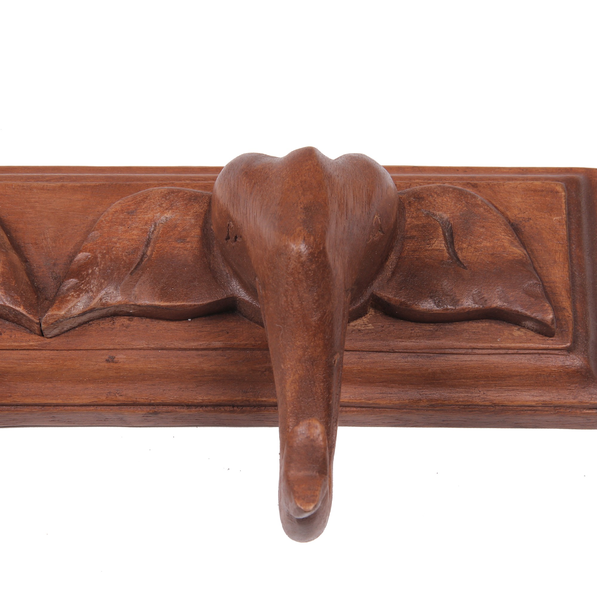 2er Wandhaken Elefantenkopf, natur, B 43 cm, H 18 cm, L 9 cm von fischer's lagerhaus
