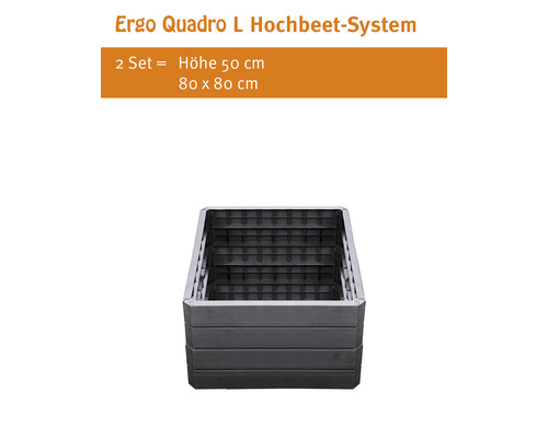 Klassieke verhoogde tuinbak GARANTIA ERGO Quadro Module L 80 x 80 x 25 cm hout