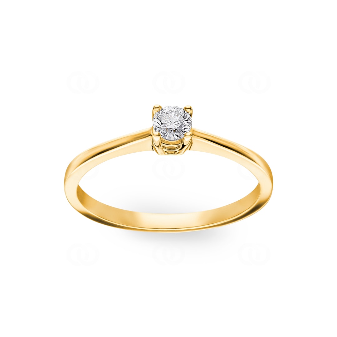 Verlobungsring 750/18 K Gelbgold mit Diamant 0.19 ct H/si