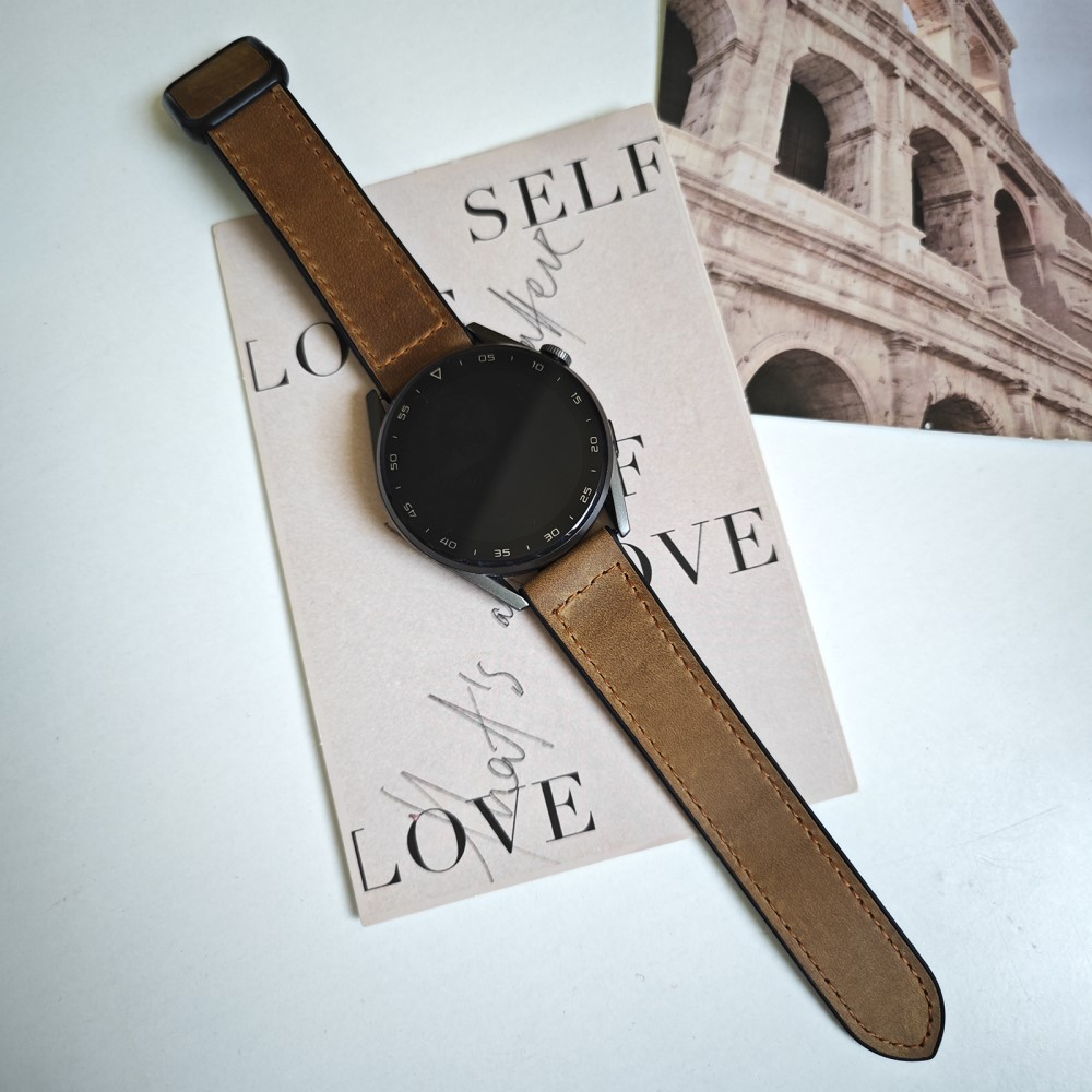 Samsung Gear S3 Classic Silikon Armband mit Kunstlederschicht   Magnet-Verschluss - Braun