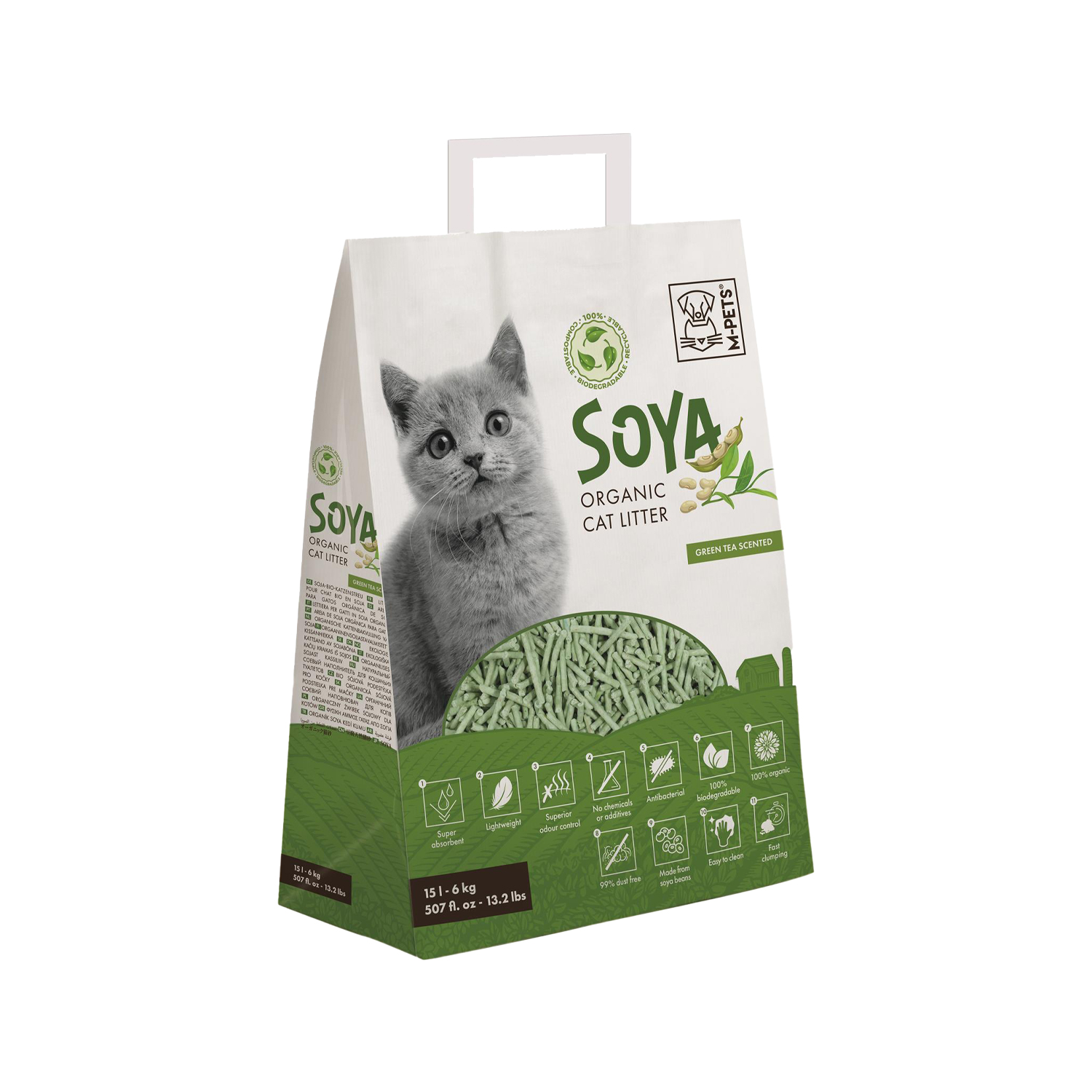 M-PETS Soya Kattenbakvulling Organisch