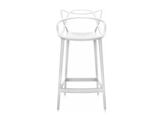 Tabouret Beliano premium - Intérieur et extérieur-Couleur Blanc-Hauteur d'assise 77 cm