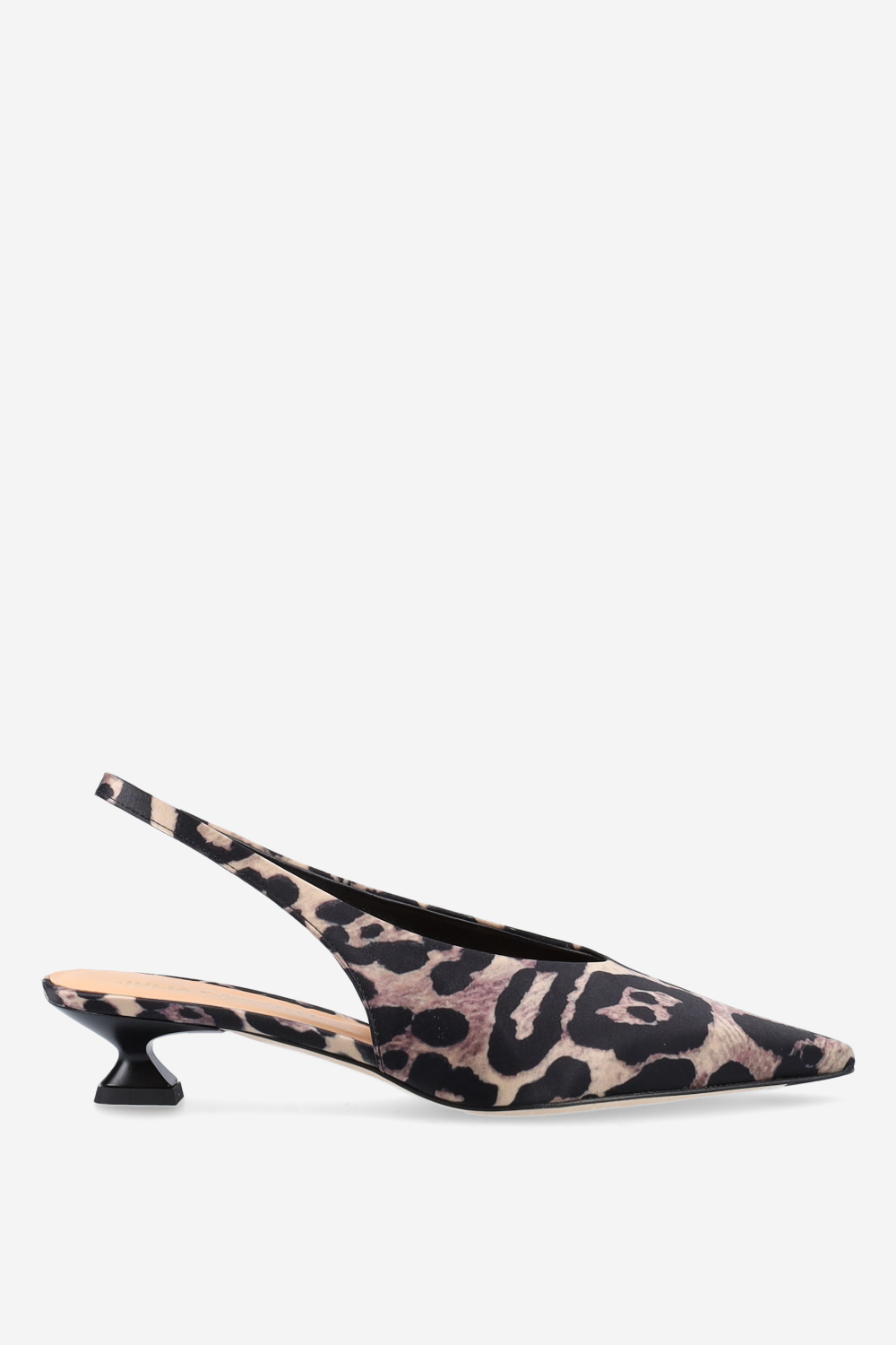 Pointed-toe satin slingbacks