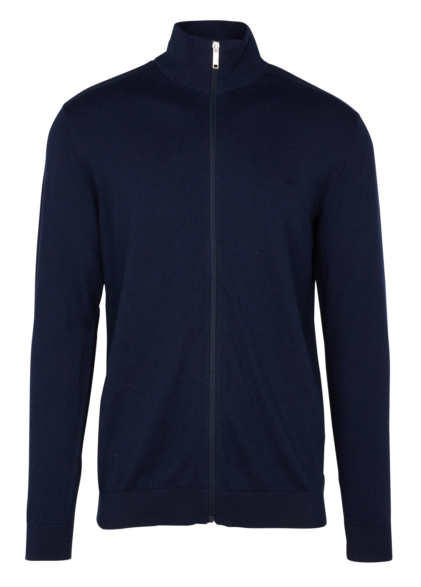 Gilet col montant en coton| Bleu