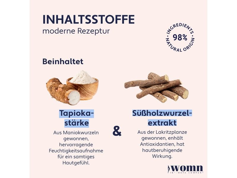 Womn Körperpuder flüssig Dry and Fresh 50 ml Puder sorgt für Schutz vor Nässe, Schweissgeruch und Wundscheuern