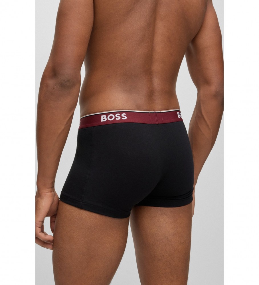 Pacote com 3 cuecas boxer pretas da BOSS