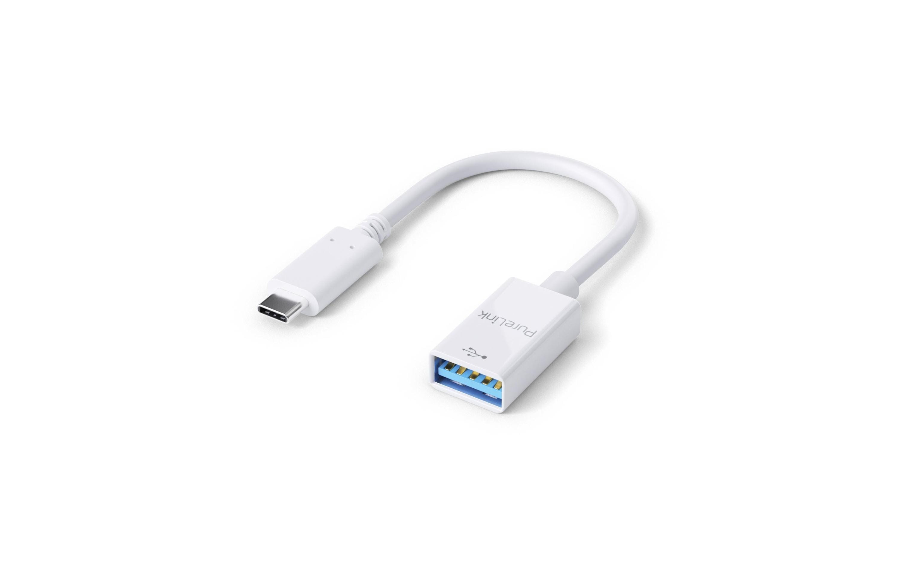 USB 3.1 Adapter IS230 USB-C Stecker - USB-A Buchse, weissPureLink Premium USB-C auf USB-A OTG Adapter (USB 3.1 Gen1), Portsaver 0,10m, schwarz