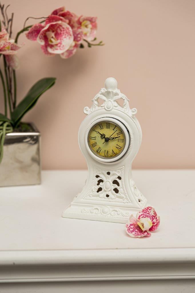 Standuhr TINKA - weiß - 21,5 cm hoch