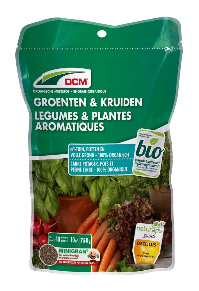 DCM Bio Meststof Groenten & Kruiden - Moestuinmeststof - 10 m2 - 750 Gram