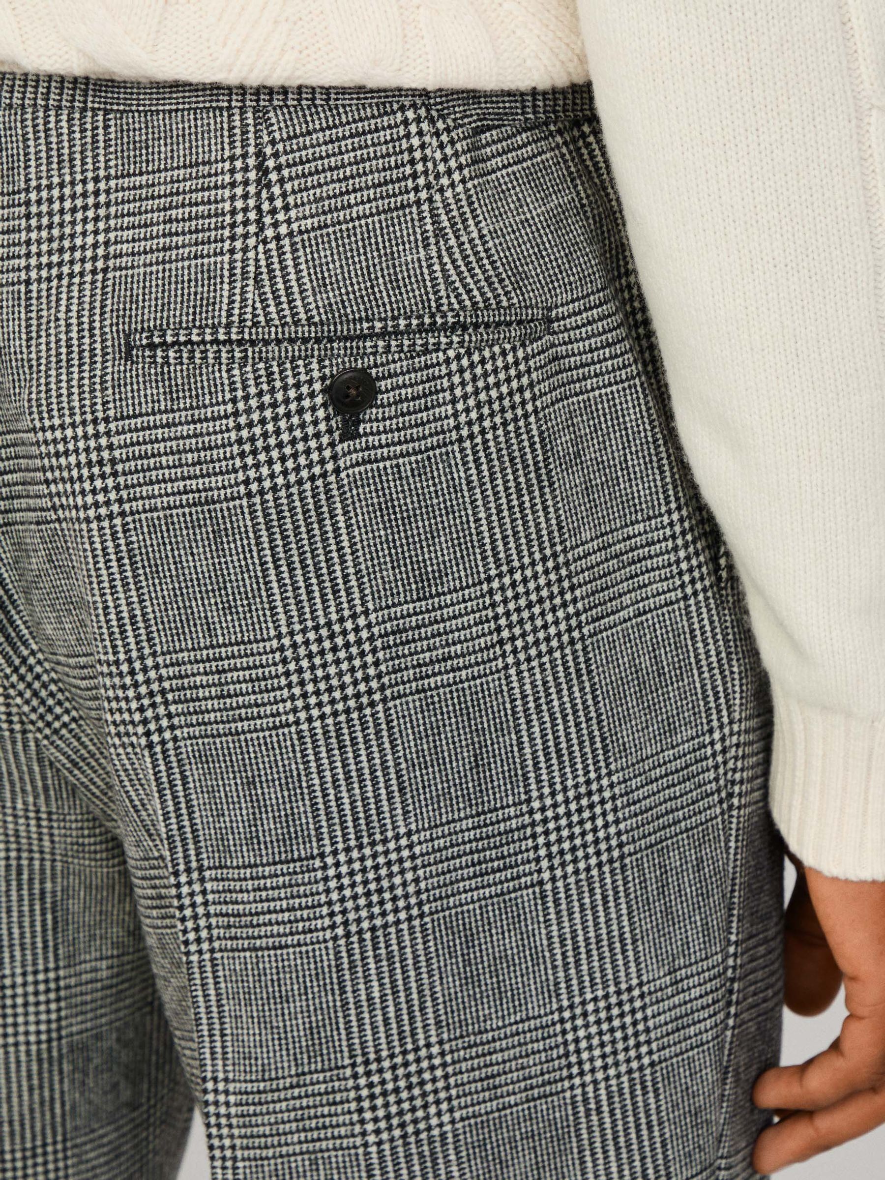 Hack Glen Check Peak Lapel Black Trouser