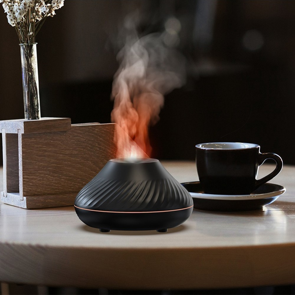(130ml) USB Luftbefeuchter Aroma Öl Diffuser mit LED Beleuchtung - Schwarz