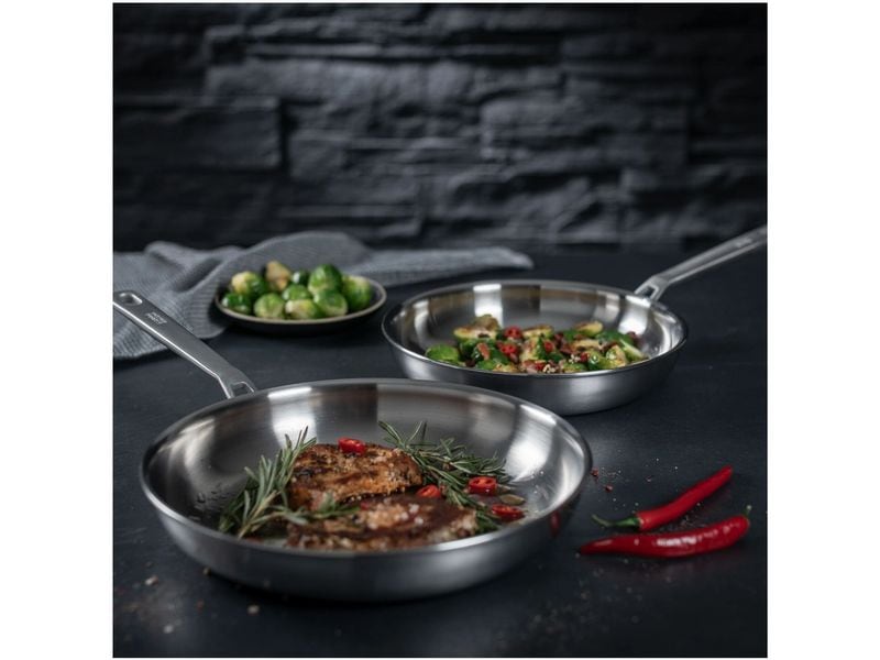 Kuhn Rikon Bratpfanne Set Culinary Fiveply Ø 24   28 cm Unbeschichtete Bratpfannen aus Edelstahl
