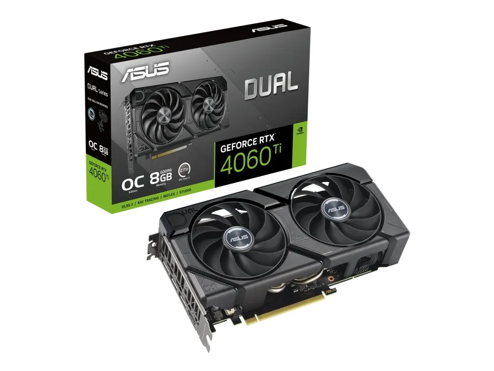 ASUS Dual GeForce RTX 4060 Ti EVO 8GB - OC Edition - grafikkort - GeForce RTX 4060 Ti - 8 GB GDDR6 - PCIe 4.0 - 3 x DisplayPort, HDMI