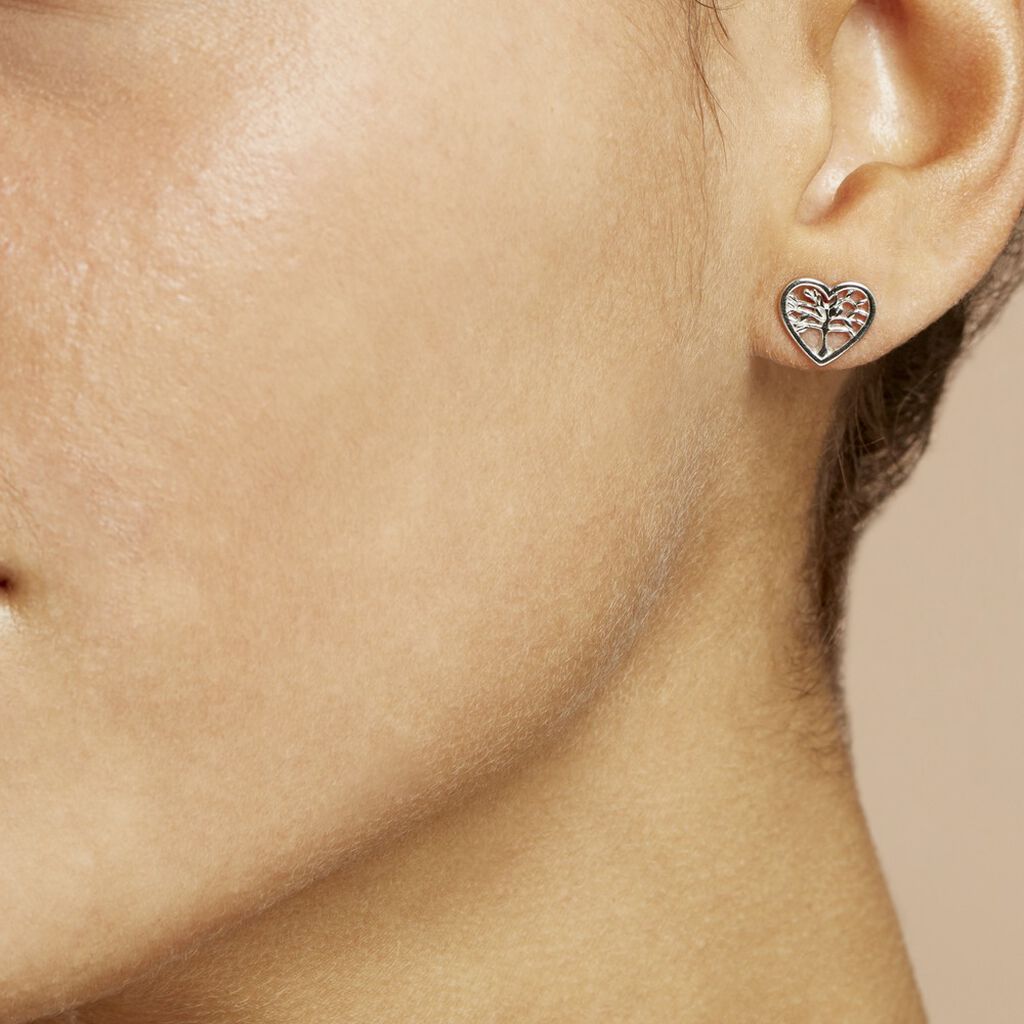 Boucles D'oreilles Pendantes Elwenn Argent Blanc