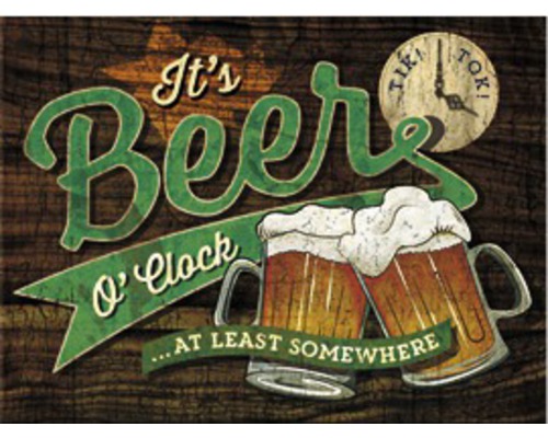 Decoratieve magneet Bier O'Clock Glazen 6x8 cm
